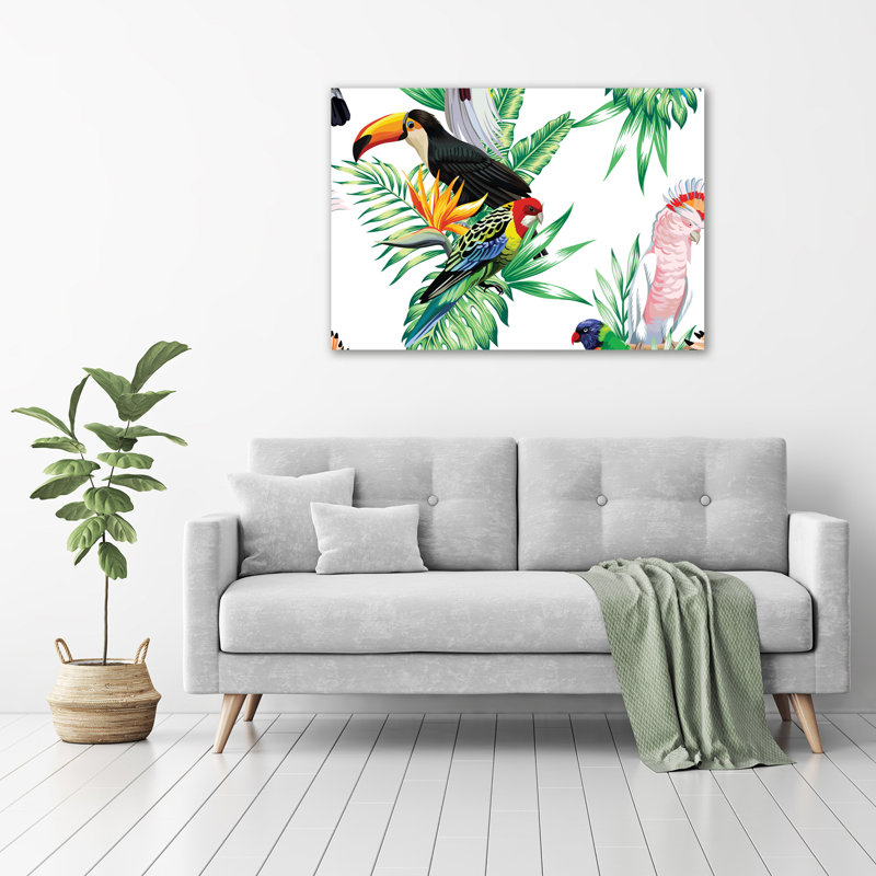 Tropical Birds - Unframed Art Prints on Glass