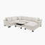 Canapé modulaire en forme de U Canapé rembourré en chenille avec repose-pieds de rangement mobile pour le salon, blanc