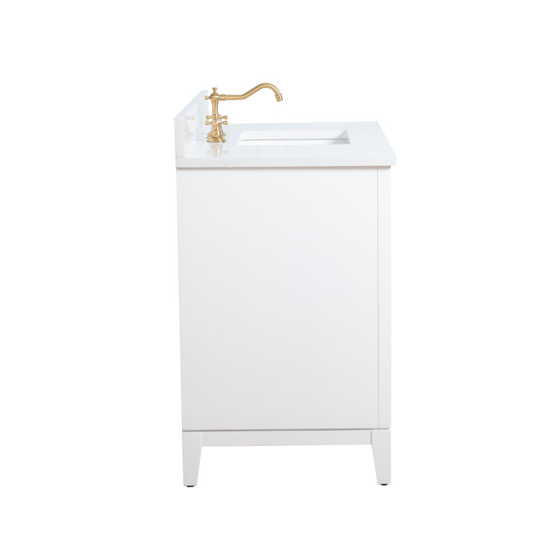 42 Single Bathroom Vanity with Top, White