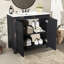 Organisateur de meuble-lavabo de 36 pouces, lavabo en céramique, armoire de style rétro, cadre en bois massif, portes à fermeture en douceur, couleur intérieure spacieuse et fonction, poignées cachées