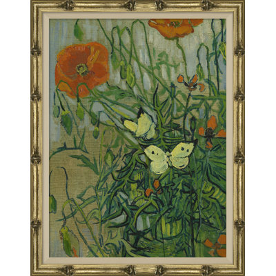 Butterflies And Poppies Print by Van Gogh