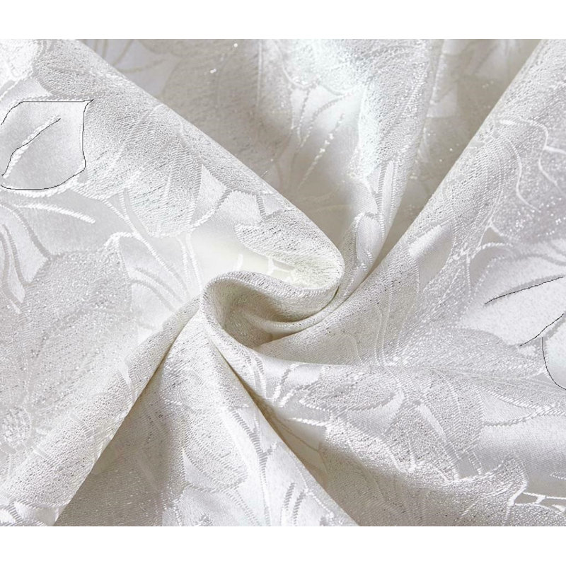 Pedoulas Room Darkening Curtain Pair, White/Cream, 228cm Width x 274cm Drop