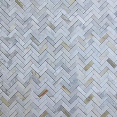 1" x 3" Marble Herringbone Mosaic Wall & Floor Tile