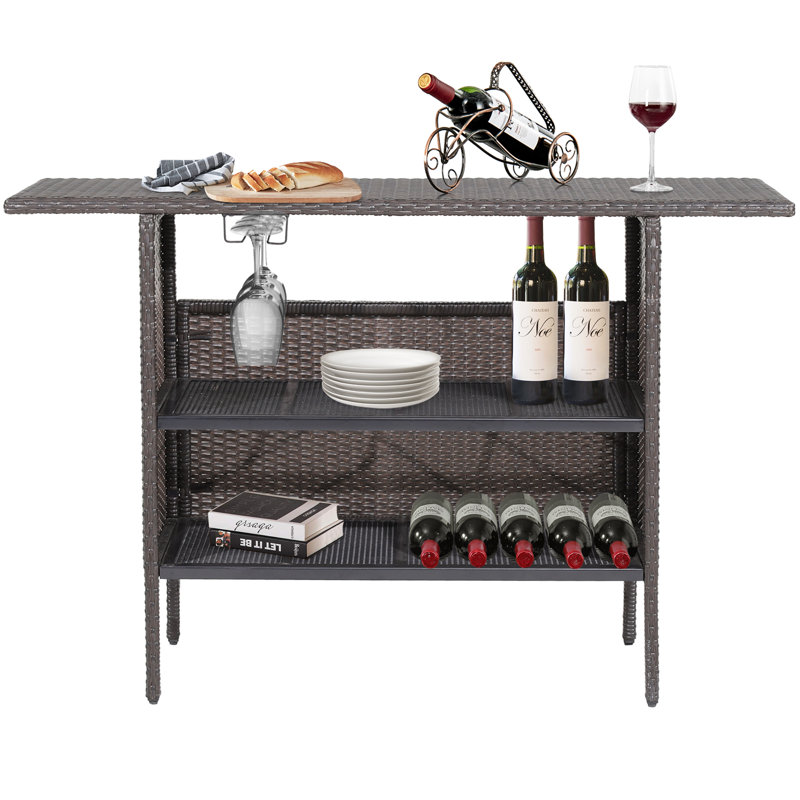 Bruyning Rectangular Wicker/Rattan Outdoor Buffet & Console Table