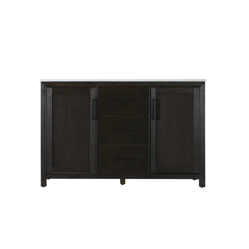 Meuble-lavabo double 54 po, Chêne chocolat