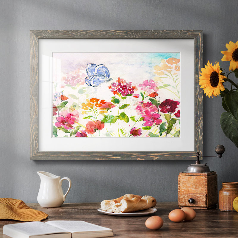 «Summer Garden Butterfly», impression sur papier, H 26 po x l 38 po, Gris