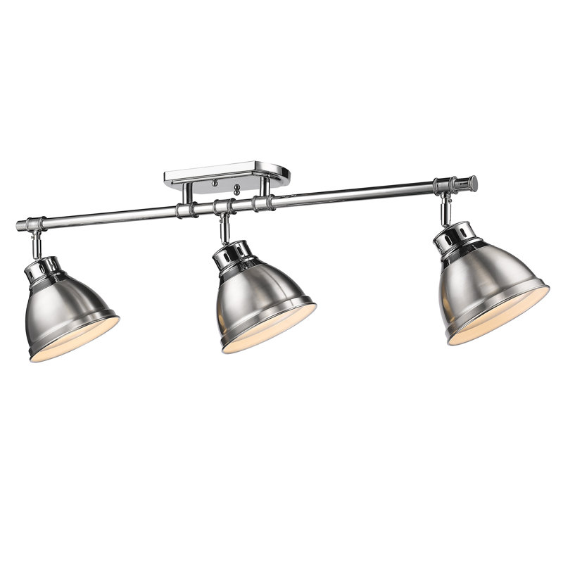 Bryannah 3-Light Semi-Flush - Track Light, Chrome, Pewter