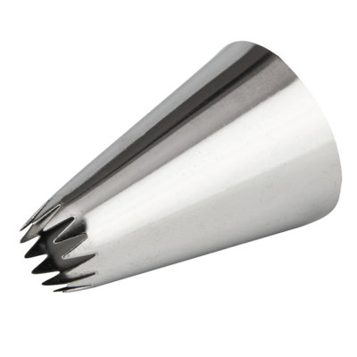 Pointe de passepoil pour restaurant, 1 pointe ouverte - # 4B, résistante aux bosses, pointe de glaçage en acier inoxydable, va au lave-vaisselle, décore des petits gâteaux, des gâteaux ou des biscuits