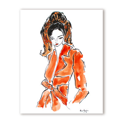 Girl In Sienna Trench Print by Chauncey Jacks