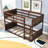 Twin Over Twin Rustic Floor Bunk Bed With Ladder And Guardrails-635294158