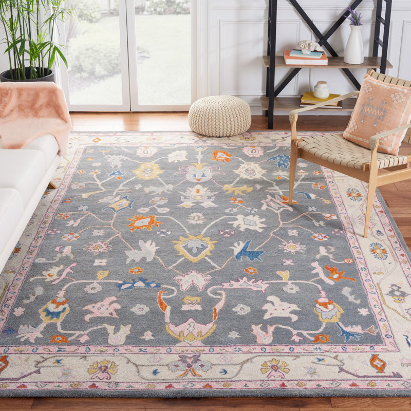 Tapis oriental en laine touffeté à la main Lisabeth, Rectangle 8 pi x 10 pi