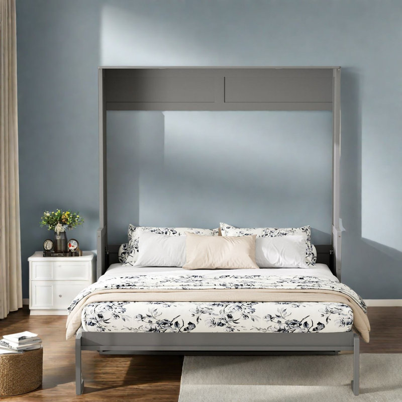 Grands lits simples avec bureau et lit escamotable en panneau de fibres à densité moyenne pour petite maison