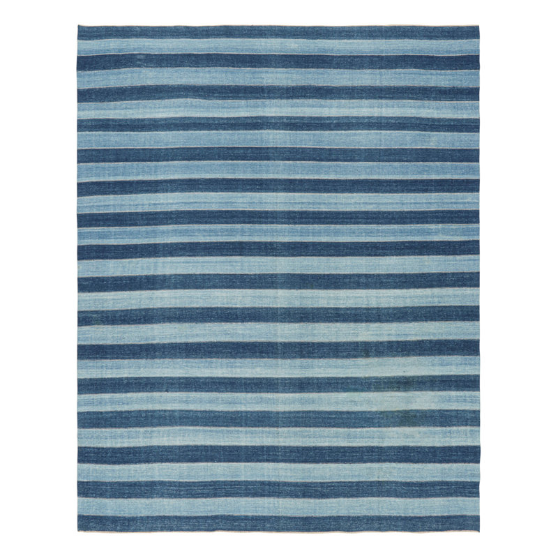 Kilim & Flat Weave Cotton Geometric Area Rug, Rectangle 9' x 12'