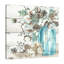 Coton, coton, pommes de pin dans un pot Mason II - reproduction d'art sur toile tendue-26358497