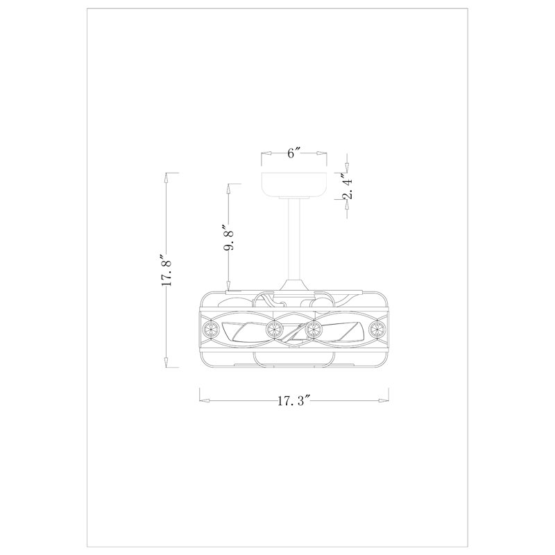 Ventilateur de plafond illuminé Maade Fandelier, Noir mat, Noir mat