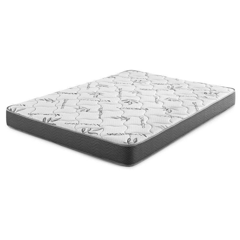 Matelas simple Nyon, mousse matelassée, plateau serré, housse en bambou blanc 7 po