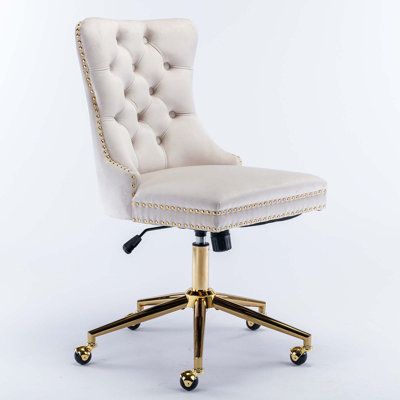 Mid-Century Ergonomic Office Chair with Adjustable Height, Swivel and Rolling Features, Breathable Fabric for Comfortable Office Use by George Oliver