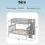 Lit superposé simple au-dessus de double avec cadre en bois avec rangement et escalier-1438821208