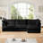 L-Shaped Slipcovered Sectional Sofa Couch, Comfy Deep Seat Cloud Couch With Convertible Ottoman & 2 Big Pillows, Modern Oversized 3 Seater Slipcovered Sofa Set For Living Room Office, Corduroy-14224264