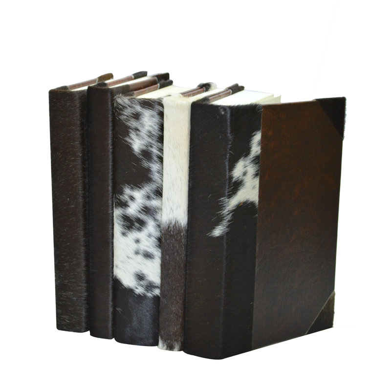Ensemble de 5 livres décoratifs en cuir de vache