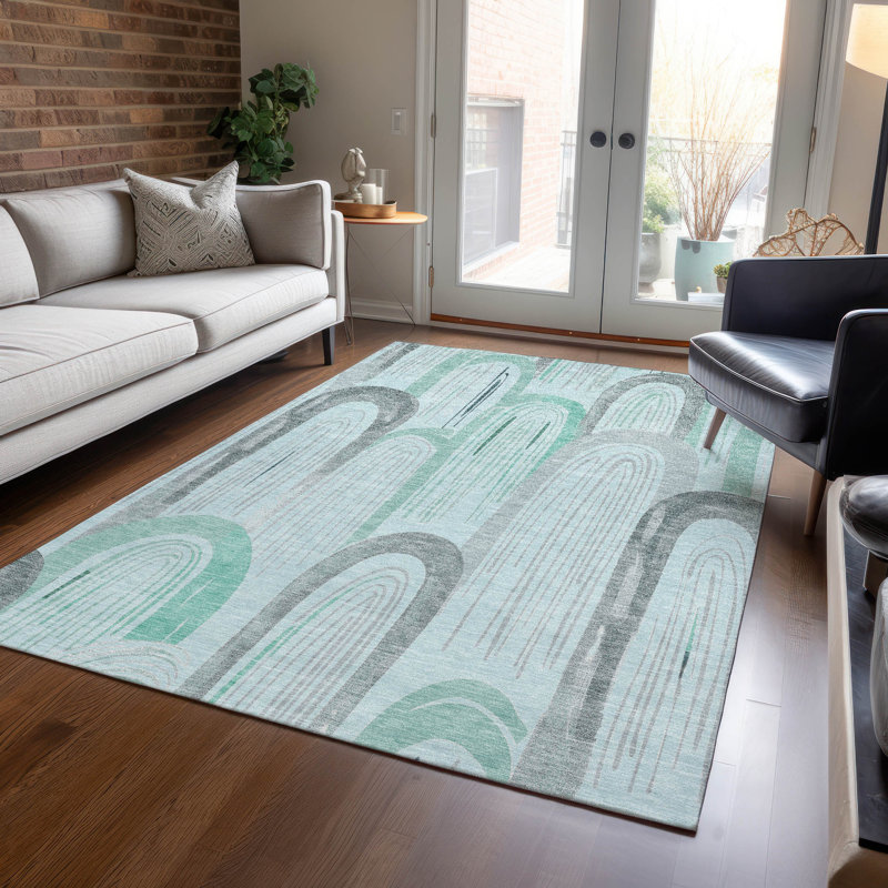 Red Synthetic Flat Woven Washable 8' x 10' Rug