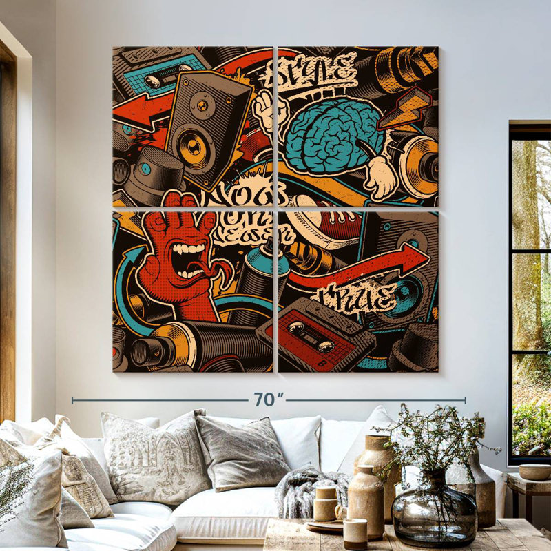 Abarca Hip Hop urbain, H 57 po x l 57 po