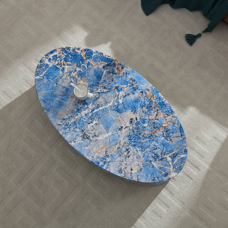 Table d'appoint The Oval, Bleu