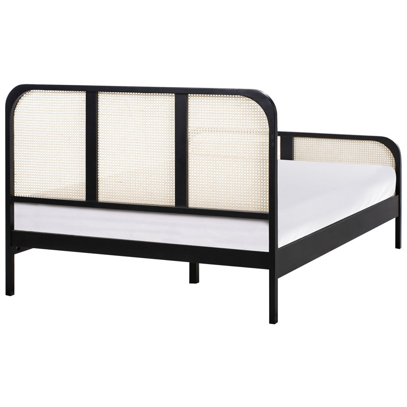 Bed Pine Wood GONFARON, European Double (140 x 200 cm), Black