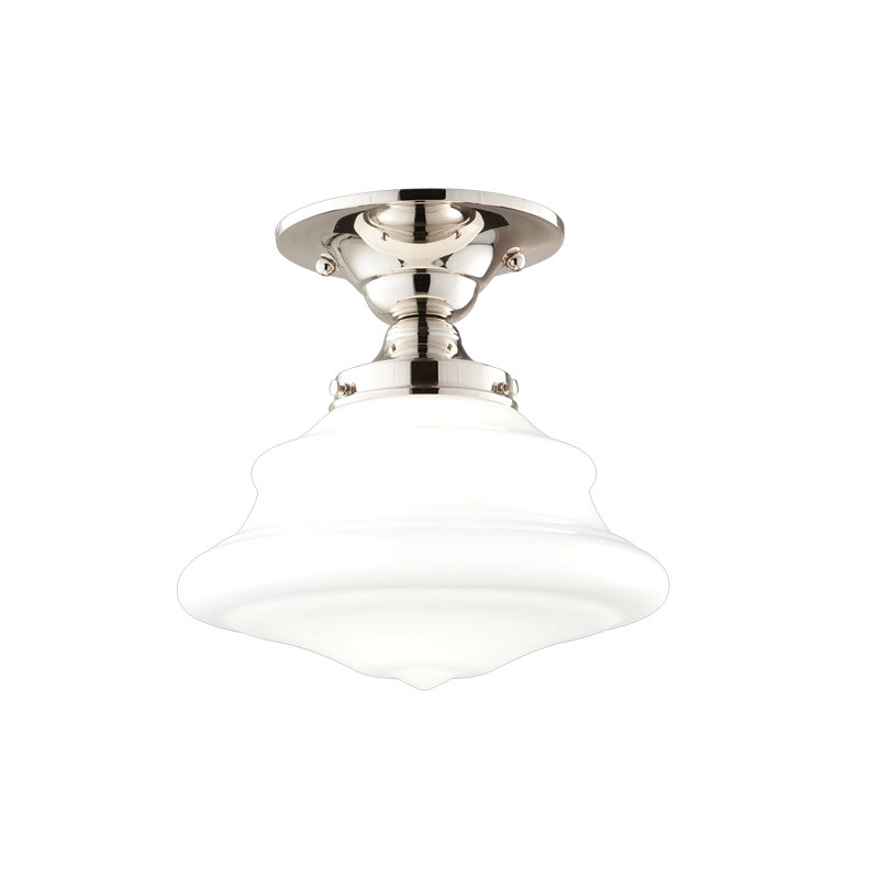 Plafonnier semi-encastré 1 lumière Gerald, Bronze vieilli, H 12,5 po x l 16 po x P 16 po