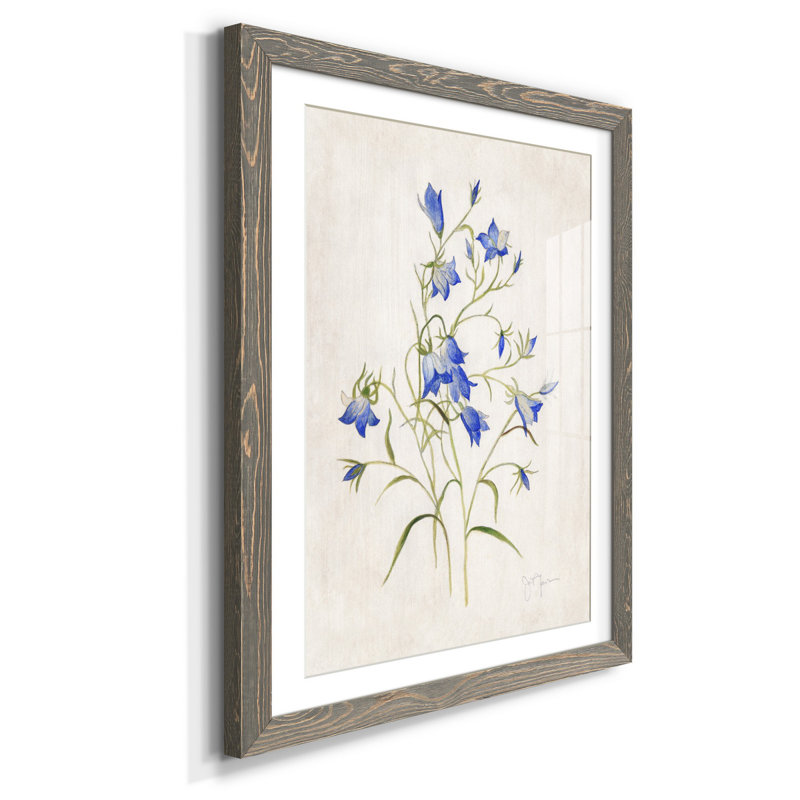 Blue Botanical I - Cadre photo, reproduction d'art sur papier, H 37,5 po x l 27,5 po x P 1,5 po, gris