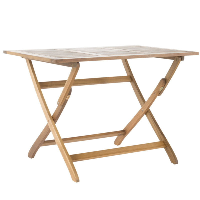 Table pliante en bois de 43,5 po, écoénergétique, prête pour l'extérieur