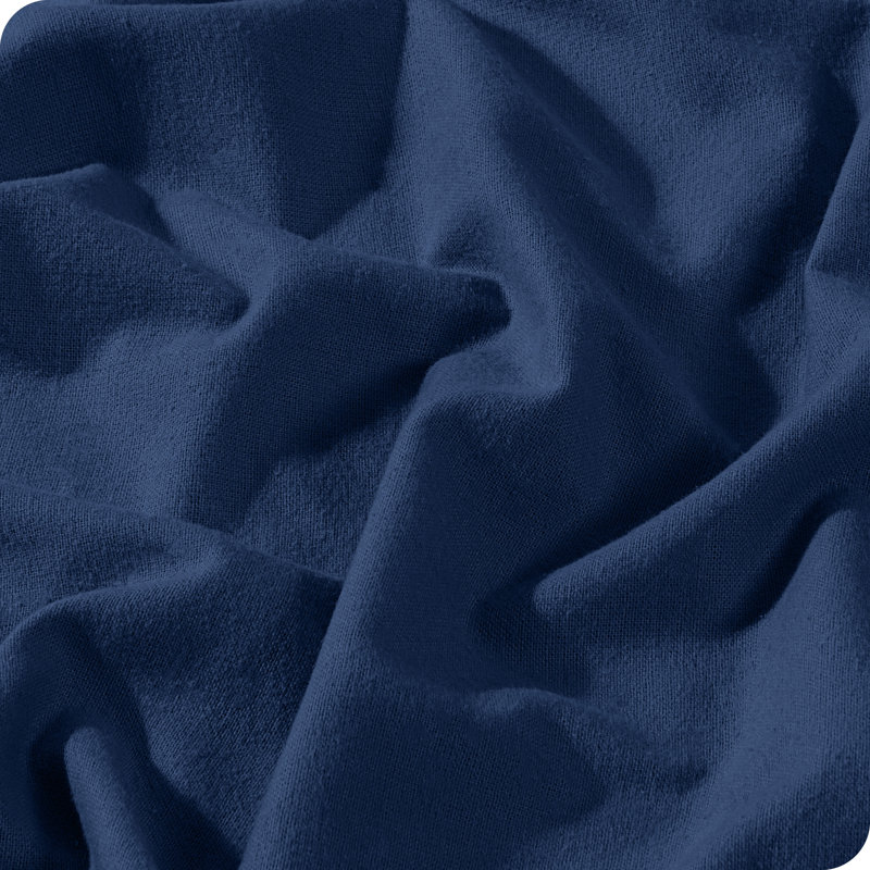 Flannel Machine Woven Fitted Sheet, Twin Fitted Sheet, Dark Blue