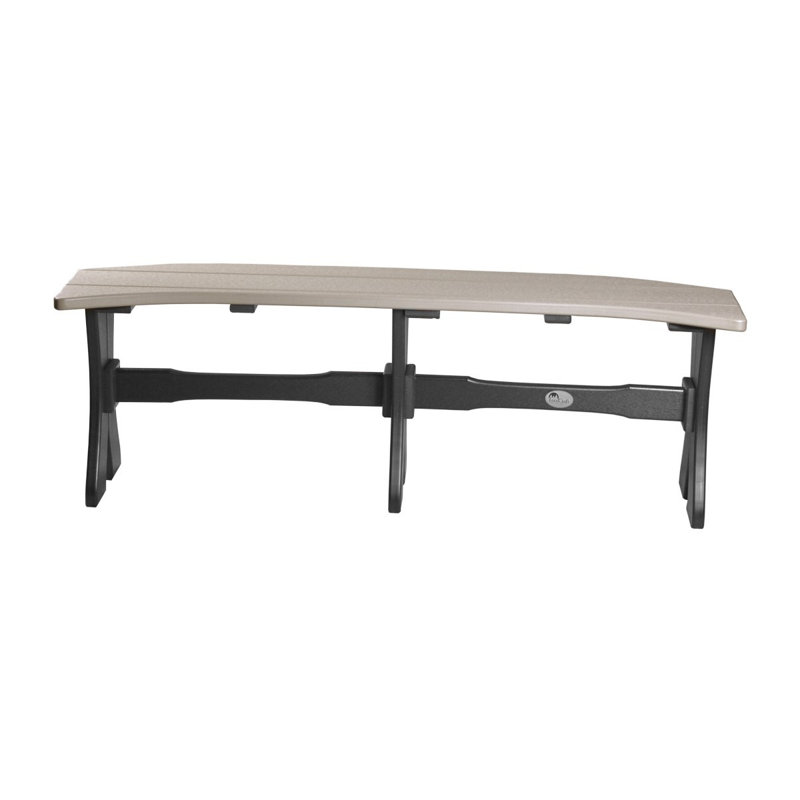 Banc de pique-nique en plastique Carolin, Bois vieilli et noir