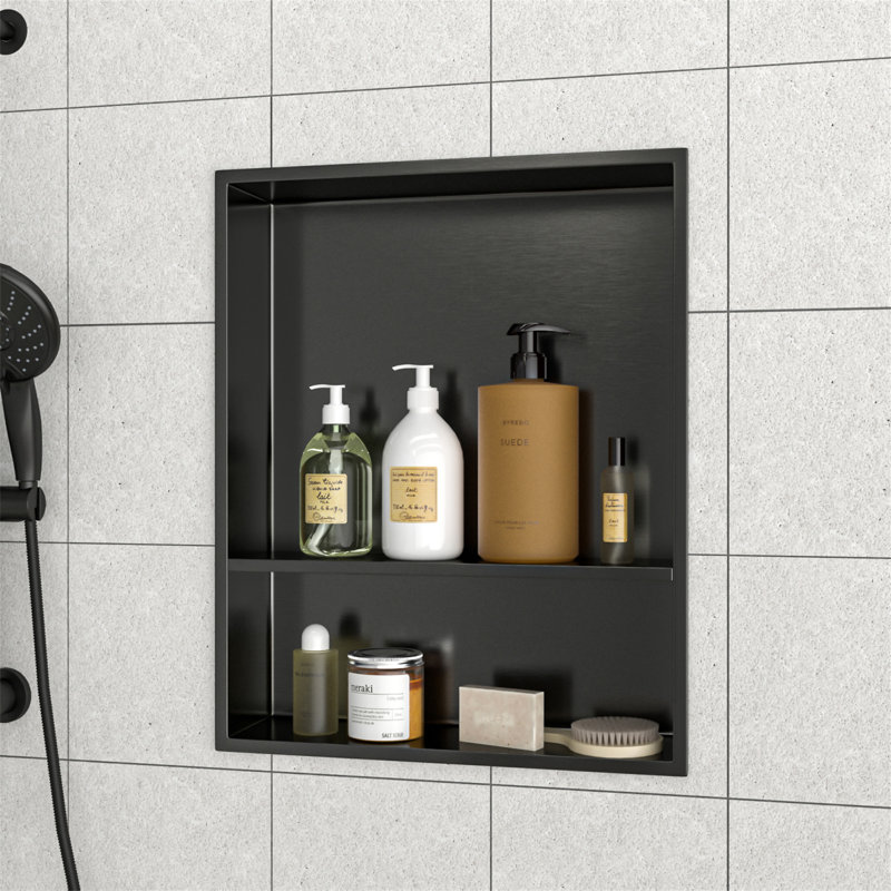 Double tablette de niche en acier inoxydable 21 "X 17", Bronze industriel-noir