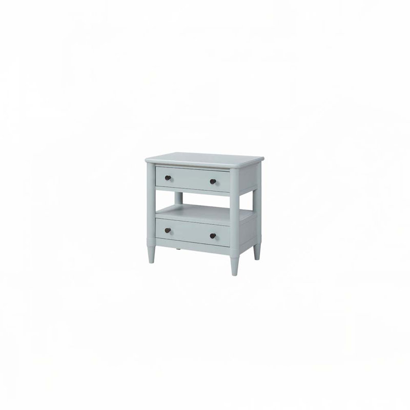 Table de chevet avec 2 tiroirs, Bleu clair