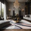 Tapis gris soyeux et moelleux-100884097