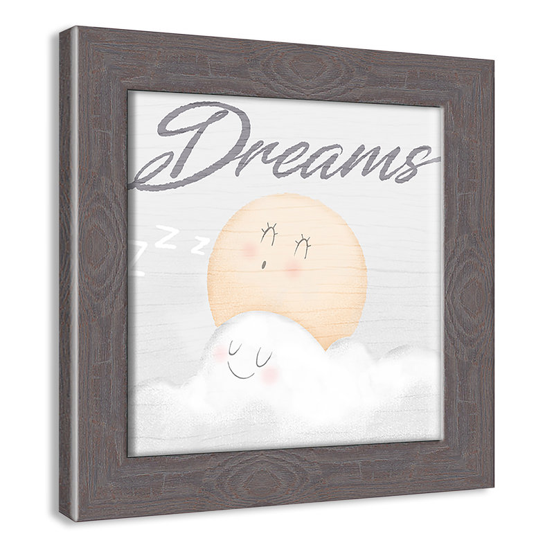 Décoration murale pour 2 enfants rêves de bonbons, H 8 po x l 8 po x P 0,63 po, Cadre blanc
