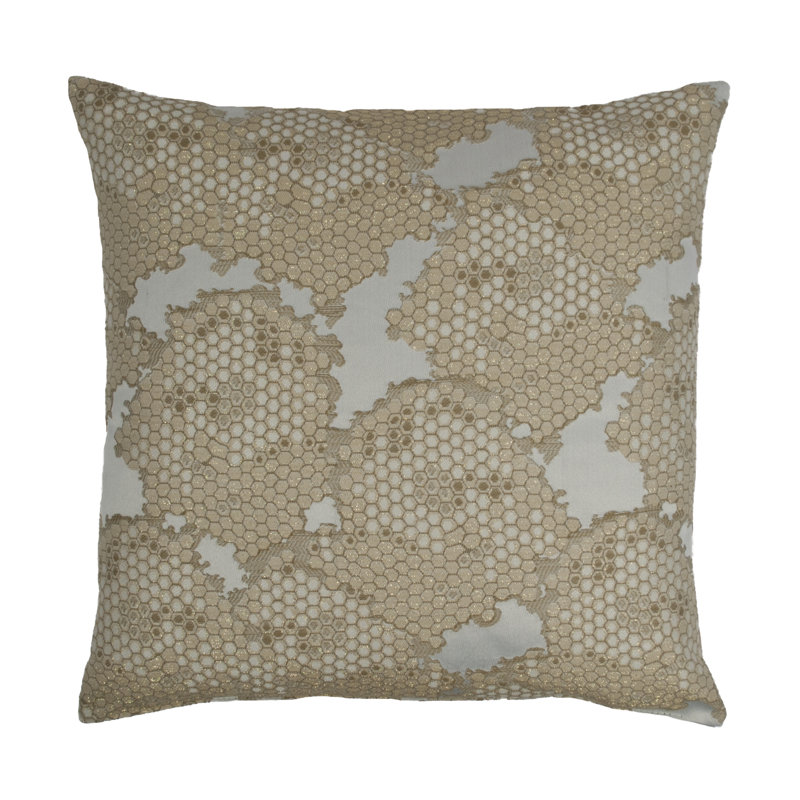Floral Throw Pillow, Gold