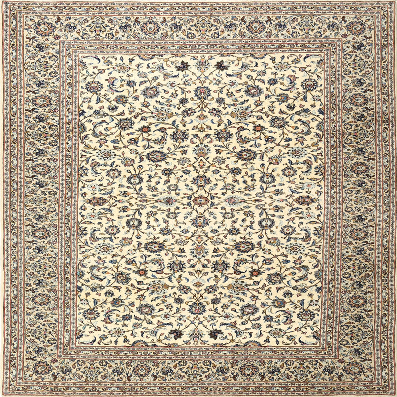 Tapis beige/gris traditionnel Broomhedge, Carré 4 pi