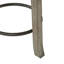 Tabouret de comptoir pivotant avec dossier rembourré gris texturé et structure légèrement ternie Tabouret à 360 degrés: siège et patiné