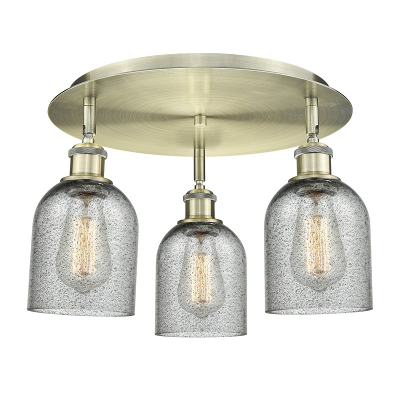 Plafonnier encastré Caledonia, Laiton antique, Gris anthracite