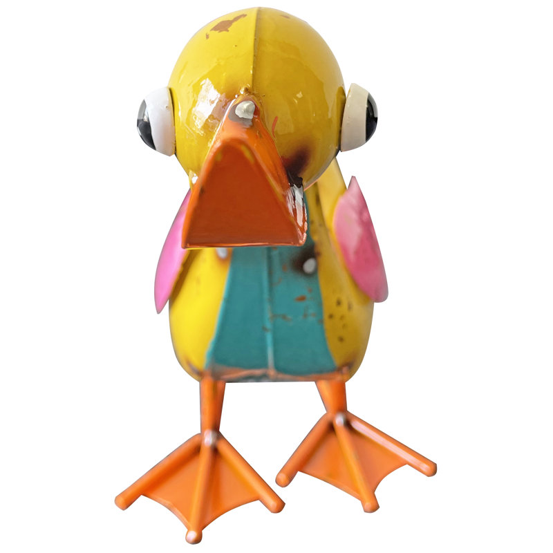 Colorful Enamel Metal Duck Sculpture for Outdoor Decor