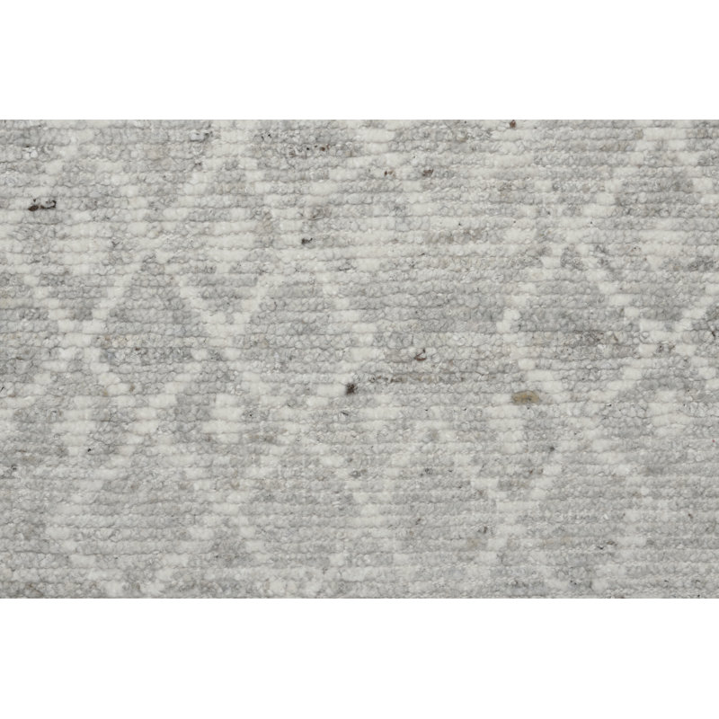 Prato Rectangle Handmade Wool Area Rug in Silver, Rectangle 6' x 9'