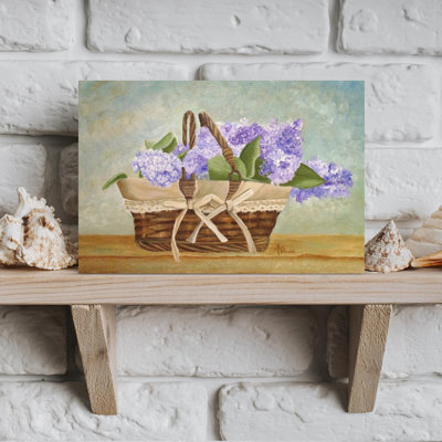 Purple Lilac Basket by Angeles M. Pomata - Wrapped Canvas Print