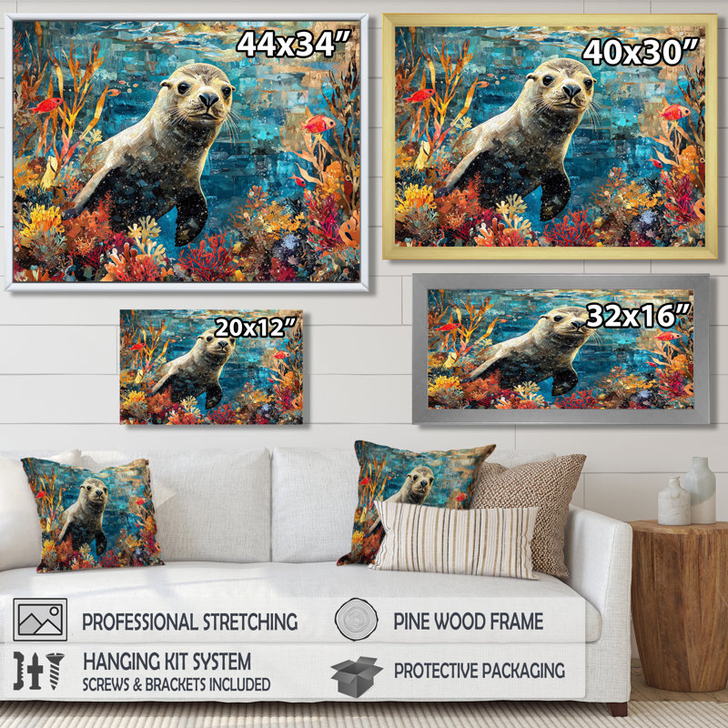 Hardie - Animals Wall Art, Single Picture Framed Print, Black, 12" H x 20" W