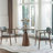 Nut-brown Round Solid Wood Dining table-211085938