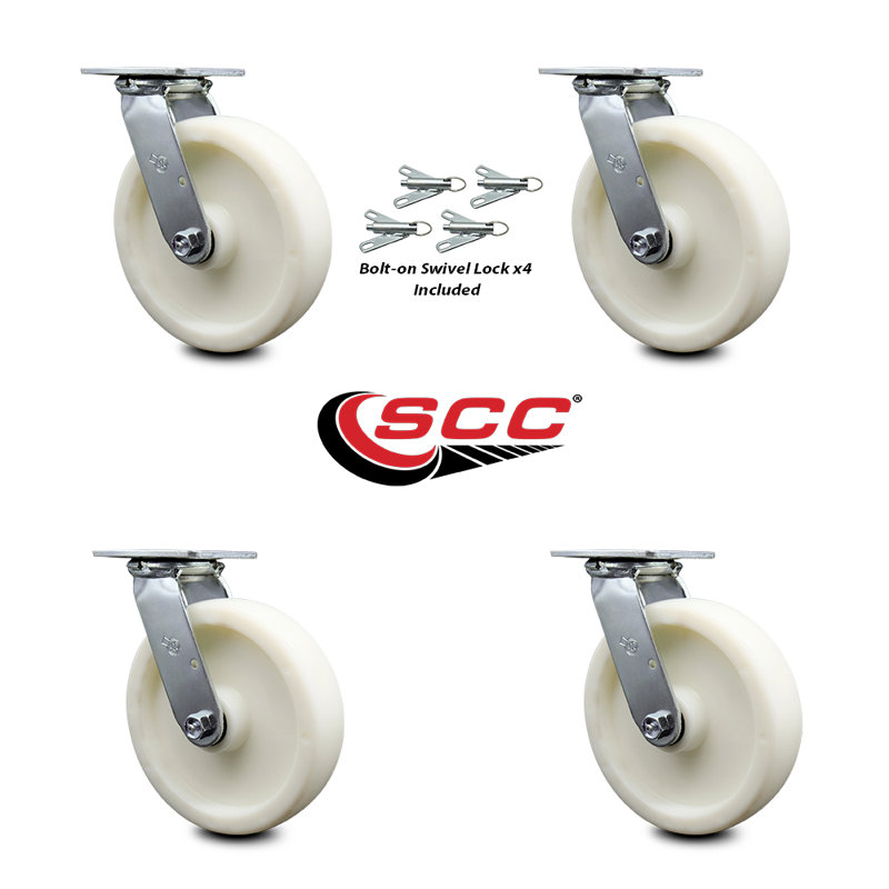 Nylon Caster with Ball Bearing and Swivel Lock