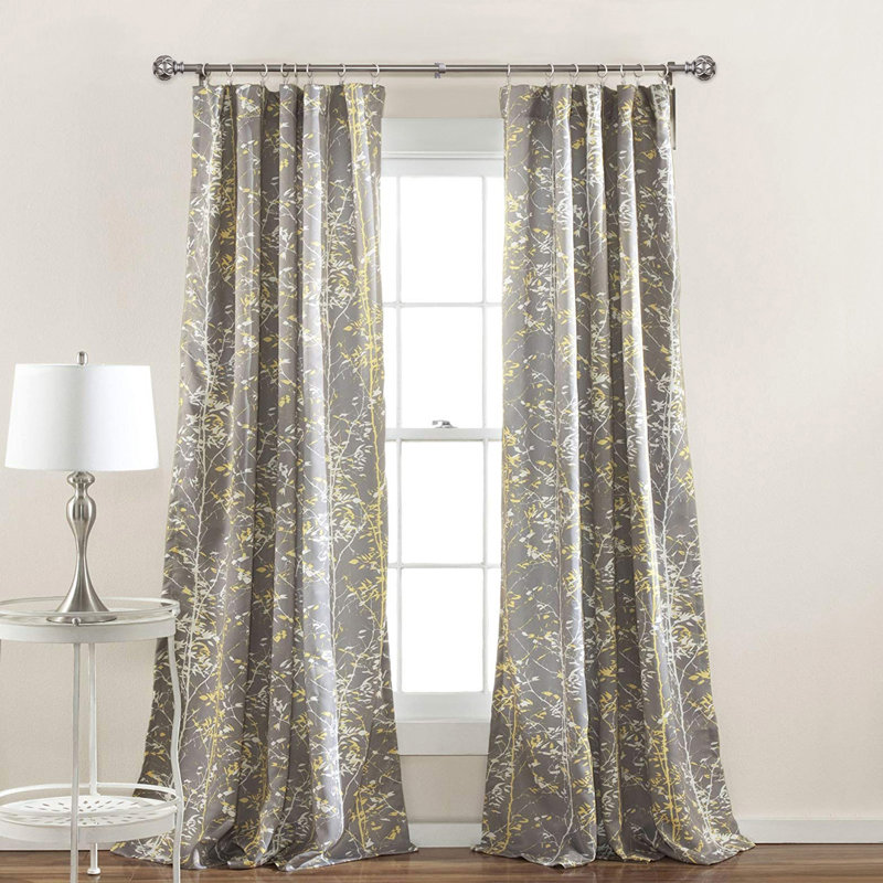 Cousar Adjustable Single Curtain Rod, Antique Silver, 72" – 144"