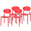 Chaise de salle à manger d'extérieur moderne en plastique avec dossier ouvert ovale-642220212-583042973
