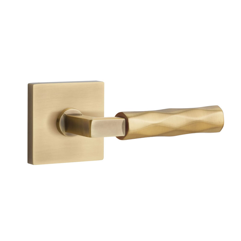 Mortaise intérieure Emtek Select avec rosette carrée et tige carrée en L, levier Tribeca, Nickel poli, Oui